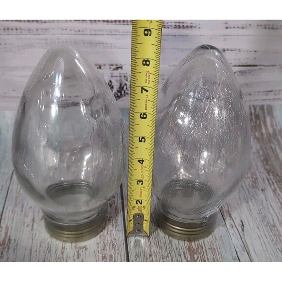 Light Bulb Glass Canister Jar Set of 2 DIY Fill Your Own Gift 8.5" x5" - Picture 5 of 8